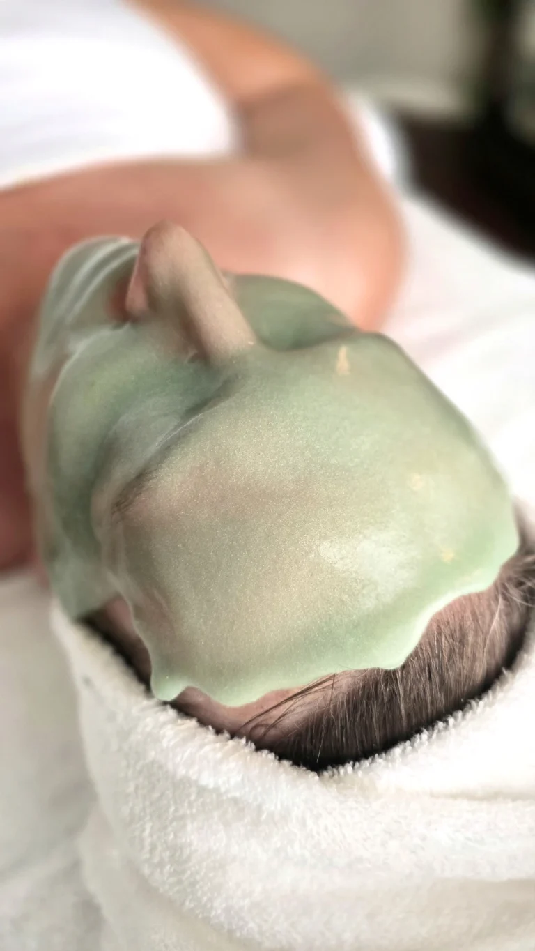 Activated jelly mask powder transforming into a peel-off gel through purified water and precise mixing ratios